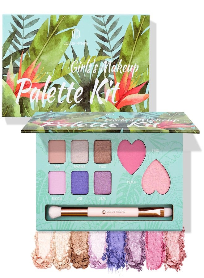 Color Nymph Girls Eye & Cheek Makeup Palette - Eyeshadow & Blush & Highlighter Palette for Teens Girls Tweens, Beginner-Friendly, Gentle Makeup Kits for Starter, Makeup Gift for Christmas (Mint Green) - Image 1